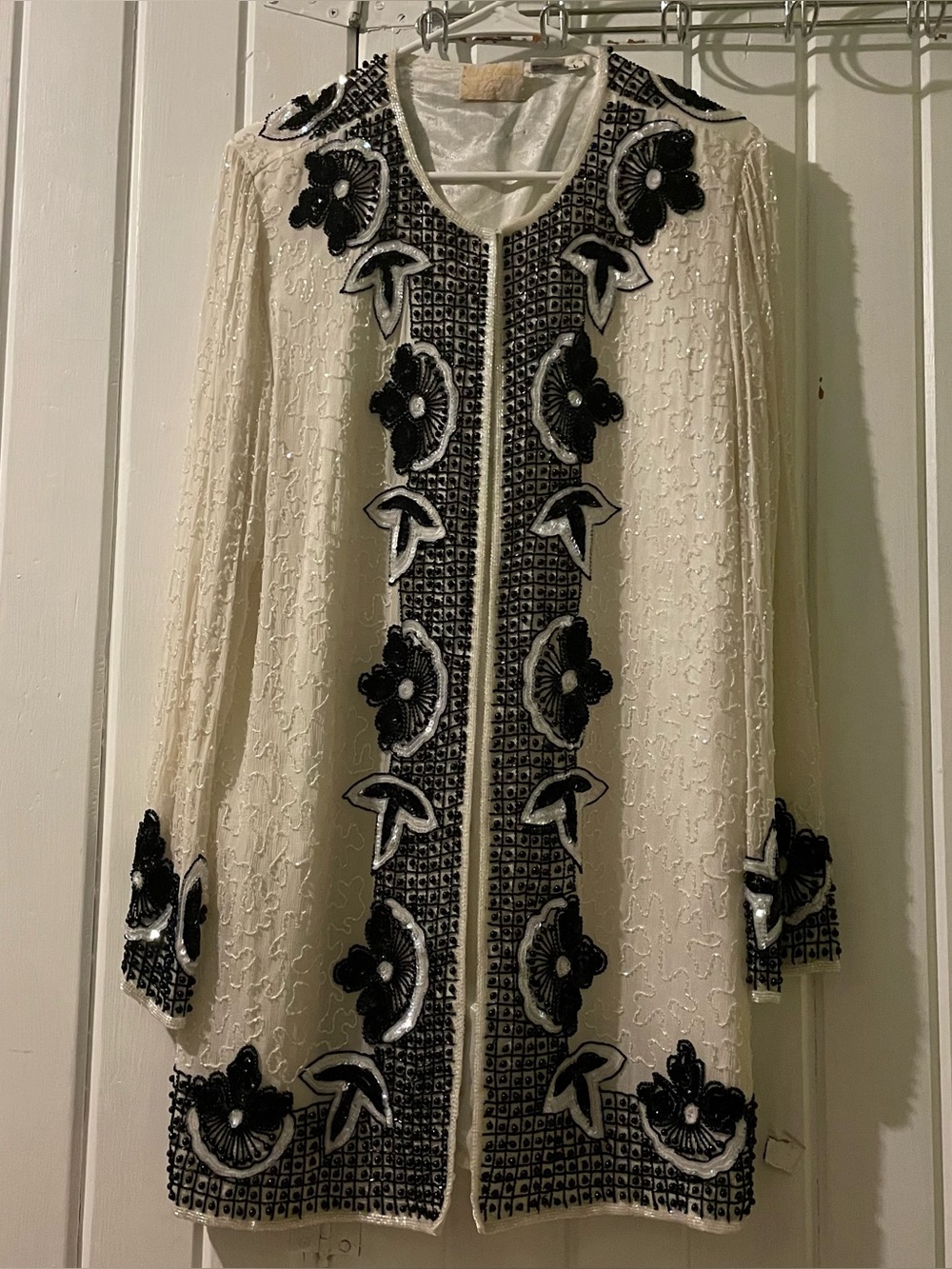 Nic’s Touch Vintage Silk Bling Cardigan-Large Euc